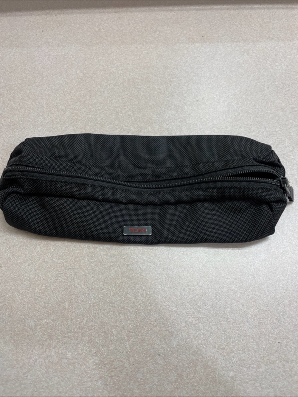 TUMI Black Ballistic Accent Zipper Accessory Cord Travel Pouch Case